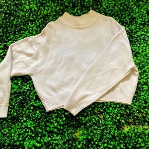 Purple crop sweater high neck